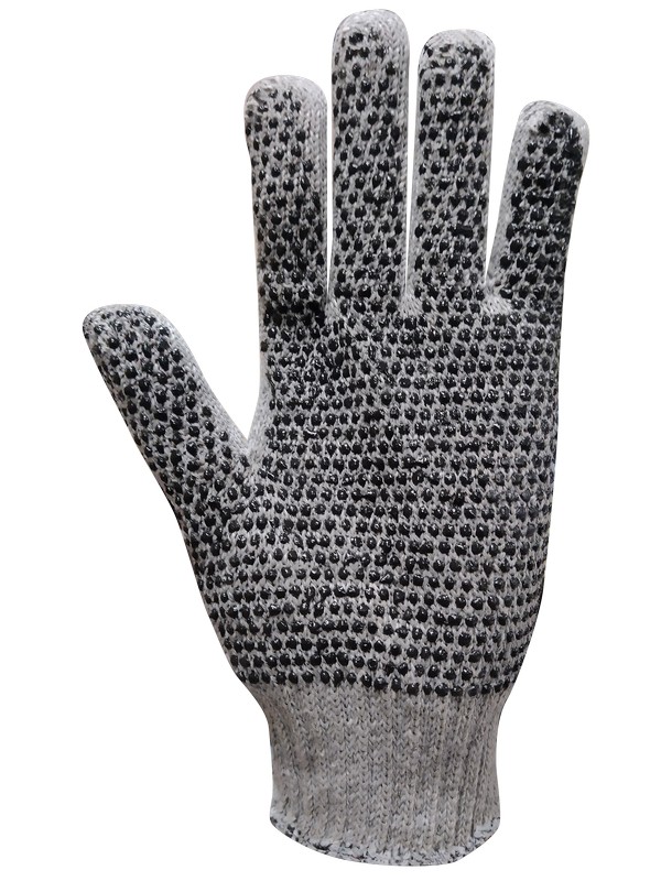 GUANTE JERSEY GALGA 7 DE ALGODÓM GRIS. MOTEADO NEGRO 1 CARA. 1100FER-CI