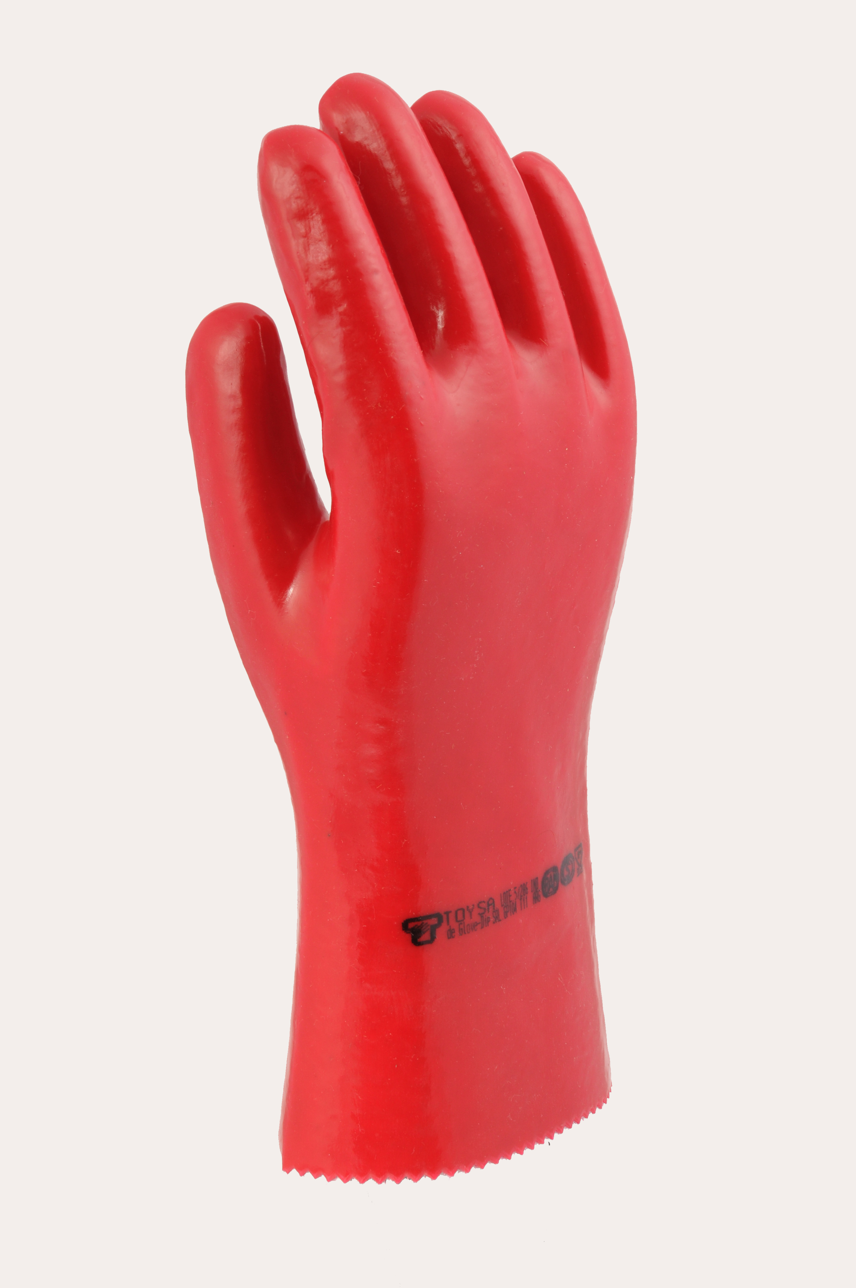 GUANTE PVC CORTO LIVIANO 30CM ROJO